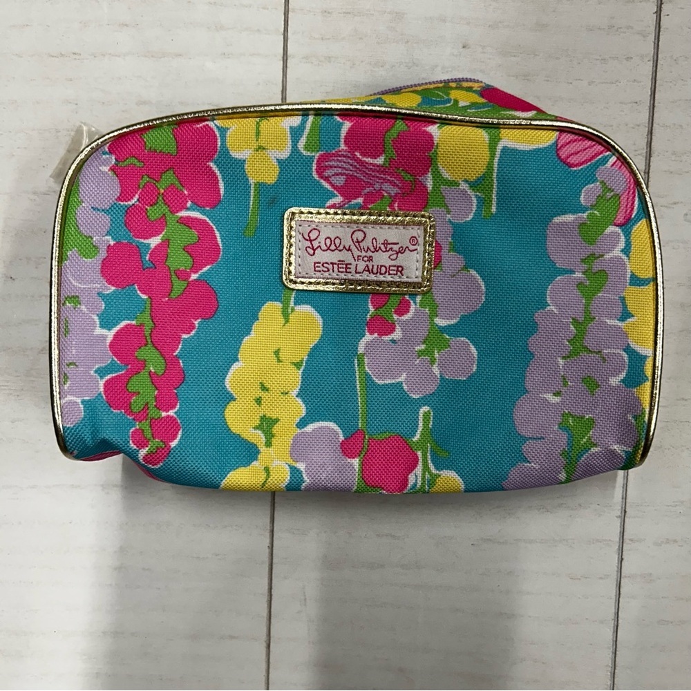 Lilly Pulitzer For Estee Lauder Floral Makeup Pouch Travel NWOT